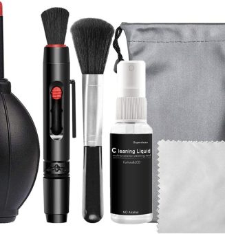 Professional Camera Cleaning Kit, Sensor Cleaning Kit with Air Blower Cleaning Pen Cleaning Cloth for Most Cameras Mobile Phone Laptop, for Camera/Optical Lens and Digital SLR Cameras