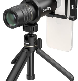 SmallRig 8X Telephoto Lens for Mobile Phone (T-Mount), w Tripod + Aluminium 8X Optical Zoom HD Telephoto Lens + Lens Clamp + Tripod Adapter + Lens Caps + Storage Bag, Support Hand-held Spot Shooting